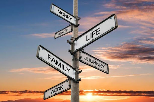 money life family work direction sign